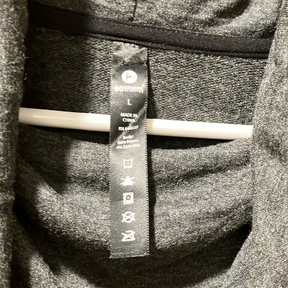 Dark gray cowl neck activewear, long sleeve top - Picture 3 of 7